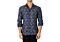 BC Collection Men's Paisley Print Long Sleeve Sport Shirt 232332 Navy