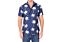 Foreversobe Men's Palm Tree Print Short Sleeve Sport Shirt 242010 Navy