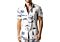 Foreversobe Men's Land & Sea Print Short Sleeve Sport Shirt 252004 White