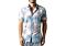 Foreversobe Men's Palm Tree Print Short Sleeve Sport Shirt 252007 White