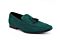 Amali Moc Toe Slip-On Velvet Smoking Shoe Emperor Green
