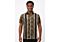 Bagazio Men's Greek Key Print Short Sleeve Sport Shirt BM2308 Black/Gray