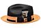 Bruno Capelo Hats BD Belvedere Natural Braid Fedora Black/Gold