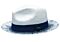 Bruno Capelo Hats CT Castro Natural Shantung Straw Fedora Light Blue/Navy