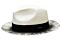 Bruno Capelo Hats CT Castro Natural Shantung Straw Fedora White/Black