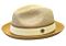 Bently Hats DA Dante Natural Braid Fedora  Ivory/Cognac