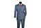 Vinci Executive Smoke Blue Sharkskin Double Breasted Suit DRK-5