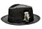 Bruno Capelo Hats GA Geneva Natural Straw Fedora Black