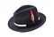 Montique Hats H-100 Pinch Front Wool Felt Fedora Black