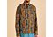 Inserch Men's Modern Fit Linen Geo Print Long Sleeve Shirt LS2918 Cacao