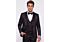 Mazari Men's Black/Black Slim Fit Tuxedo Suit w/ Matching Bow Tie Met 9648
