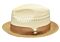 Bruno Capelo Hats MG Mirage Natural Mixed Braid Fedora Ivory/Cognac