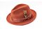Montique Hats H-60 Pinch Front Wool Felt Fedora Cognac