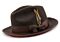 Montique Hats H-75 Pinch Front Two Tone Wool Felt Fedora Brown/Red