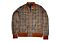 Studio Ferera Mens Plaid Full Zip Satin Coat SF603 Jacket Brown