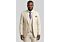 Studio Ferera Men's Cream Plaid Modern Fit Vested Suit 3322