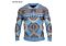 Prestige Original Medallion Full Zip Knit Sweater SW-655 Blue