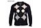 Prestige Original Fleur-De-Lis Patch Full Zip Knit Sweater SW-657 Black