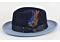 Steven Land Hats WH-103 Broadway Wool Fedora Navy/Carolina Blue