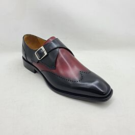 Quercioli Firenze Men\'s Size 9 Black Italian Leather Monkstrap Dress Shoes‎ READ Amazon.com | Mens Dress Shoes Double Monk Strap Slip On  main image 3