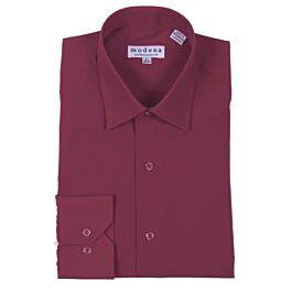 red homecoming dress shirts Comfort Stretch Non-Iron Paisley Dress Shirt With Contrast Trim - Burgundy