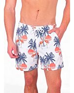 Foreversobe Men's Flamingo Print Swim Shorts 253101 White