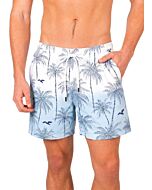 Foreversobe Men's Palm Tree Print Swim Shorts 253107 White