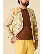 Inserch Men's Plaid Seersucker Modern Fit Sport Coat BL277 Yuzu