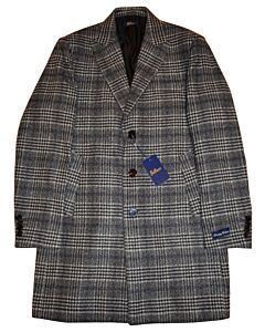 Bellucci Trends Wool Plaid Over Coat B-227 Dean Blue Black/Grey