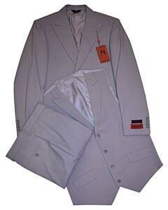 Mazari Silver Grey Tonal Squares Modern Fit Vested Suit 1000 Pett V
