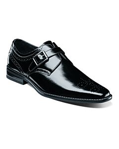 Stacy Adams Kinsley Plain Toe Monk Strap Men's Dress Shoe  Black