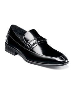 Stacy Adams Aberdeen 20203  Moc Toe Saddle Slip-On Men's Dress Shoe  Black