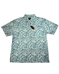 F/X Fusion Men's Short Sleeve Golf Polo Shirt Brush Stroke Print 203 Teal