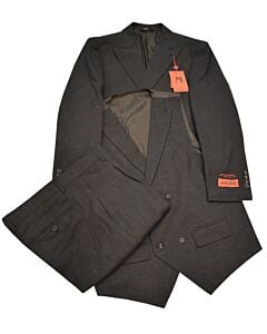 Mazari Black Heathered Modern Fit Vested Suit 2314 Max V