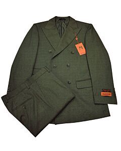 Mazari Hunter Green Birdseye Modern Fit Double Breasted Suit 2422  Chicago 