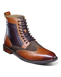Stacy Adams Finnegan 25427 Wingtip Men's Dress Lace Boot Olive Multi