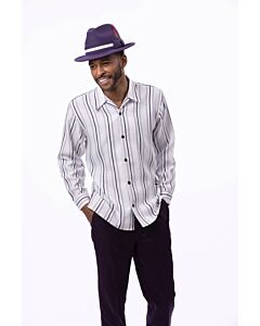 Montique Men's Walking Leisure Suit 2 Piece Set 2560 Grape