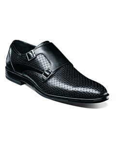 Stacy Adams Arthur 25654 PlainToe Double Monk Strap Men's Dress Shoe  Black