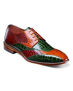 Stacy Adams Tristano 25694 Modified Bike Toe Oxford Men's Dress Shoe  Green Multi