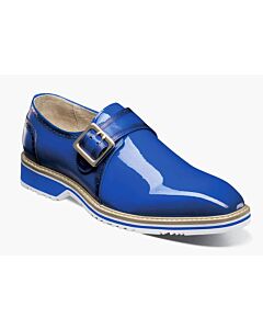 Stacy Adams Bartram 25724 Plain Toe Monk Strap Men's Dress Shoe  Blue