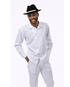 Montique Men's Walking Leisure Suit 2 Piece Set 2576 White