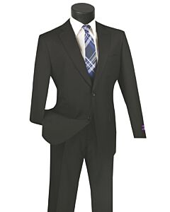 Vinci Executive Black Solid Suit 2C900-2