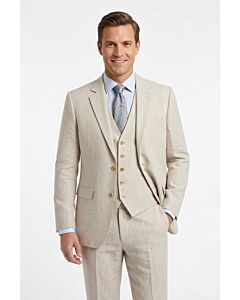 Studio Ferera Men's Tan Heather Modern Fit Vested Suit 3312