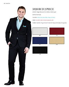 Blu Martini 5920-007 Bud White Solid Men's Fashion Suit