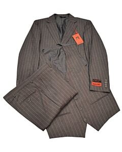 Mazari Grey Pinstripe Modern Fit Vested Suit 7000 Paris