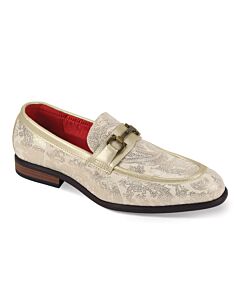 After Midnight Sueded Paisley Slip-On Loafer Dress Shoe 7010 Champagne