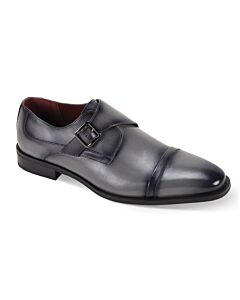 Giorgio by Giorgio Venturi 7036 Cap Toe Monk Strap Men's Dress Shoe  Grey