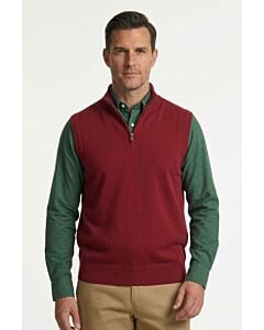 F/X Fusion Men's 1/4 Zip Mock Neck Sweater Vest 9080 Red