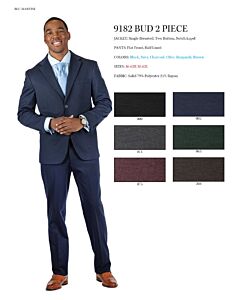 Blu Martini 9182-075 Bud Burgundy Solid Men's Fashion Suit