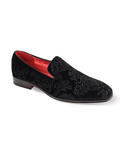 After Midnight Plain Toe Slip-On Smoking Shoe 7046 Black